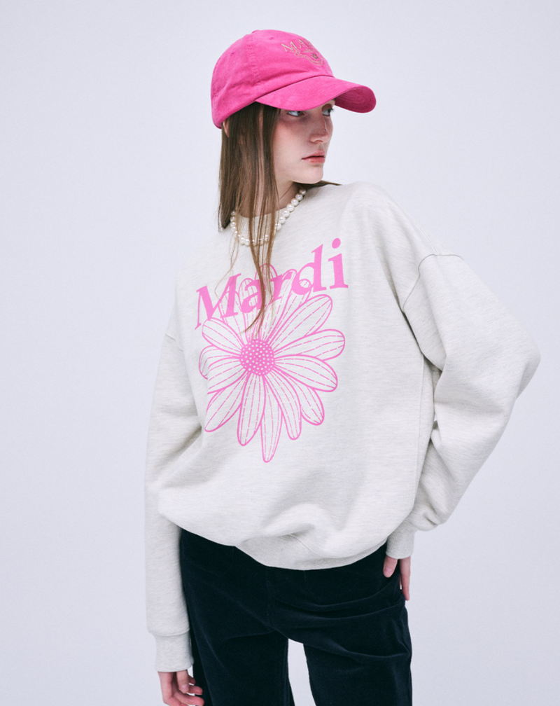 Sweatshirt Flowermardi Oatmeal Pink