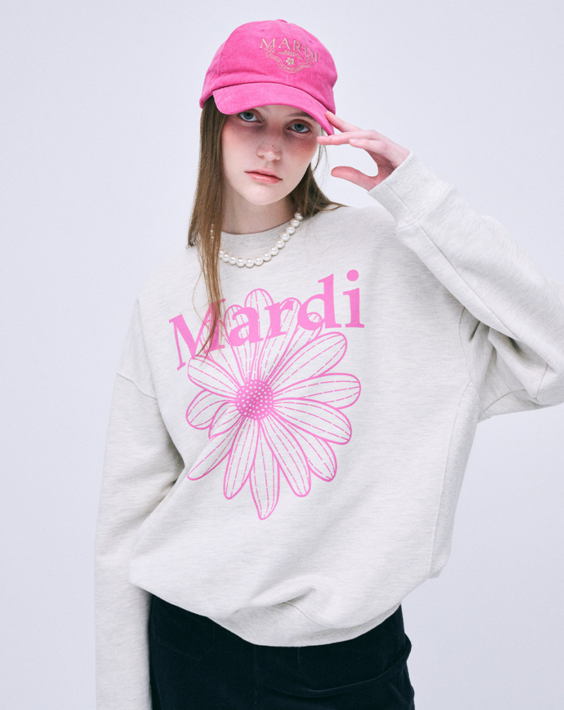 Sweatshirt Flowermardi Oatmeal Pink