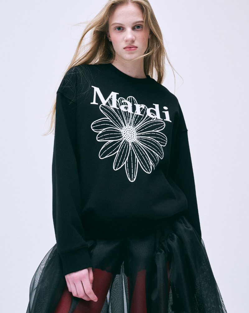 Sweatshirt Flowermardi Black White