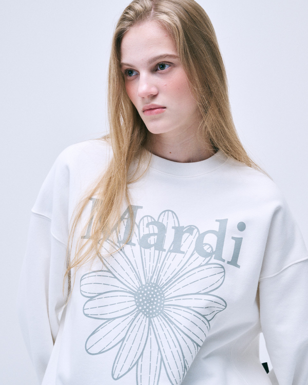 Sweatshirt Flowermardi White Light Grey