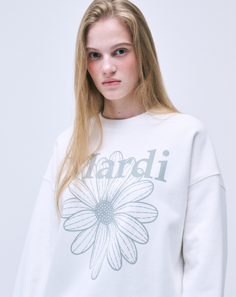 Sweatshirt Flowermardi White Light Grey