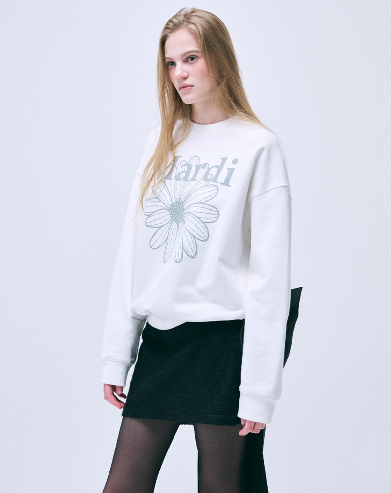 Sweatshirt Flowermardi White Light Grey