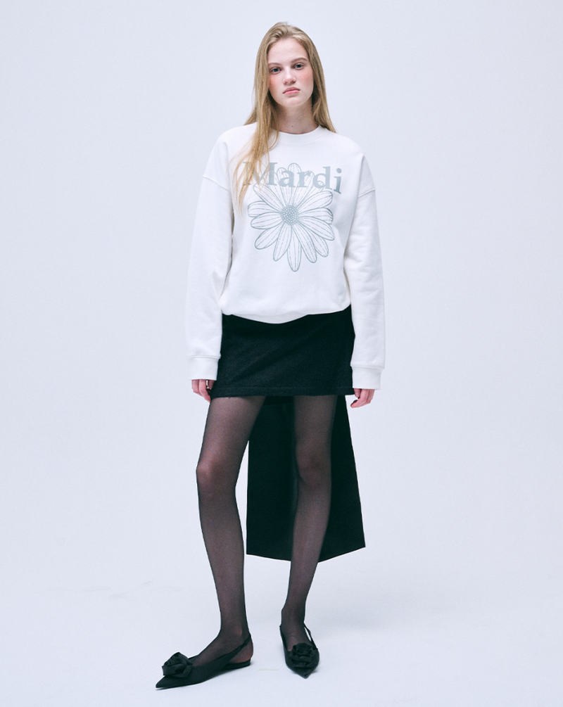 Sweatshirt Flowermardi White Light Grey