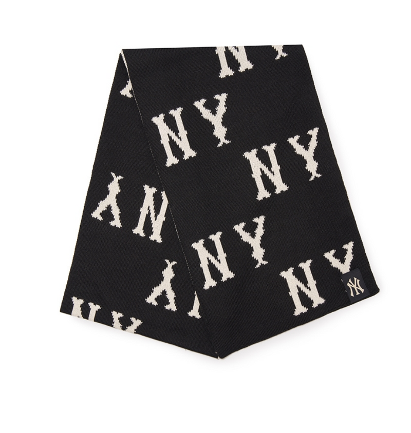 Premium Classic Monogram Muffler NY Black