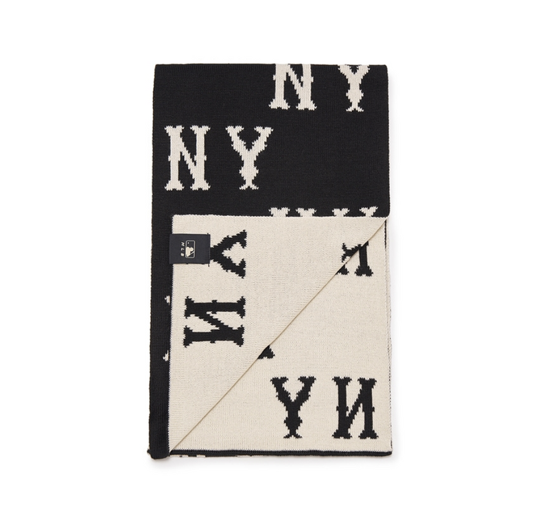 Premium Classic Monogram Muffler NY Black