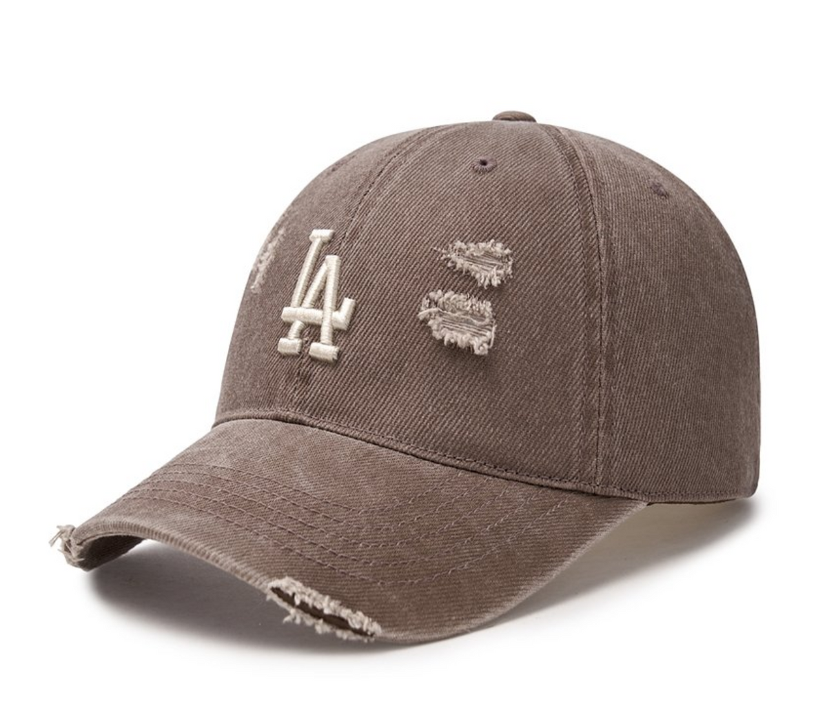 Damage Washed Unstructured Ball Cap LA Dodgers Brown MLB Couturist
