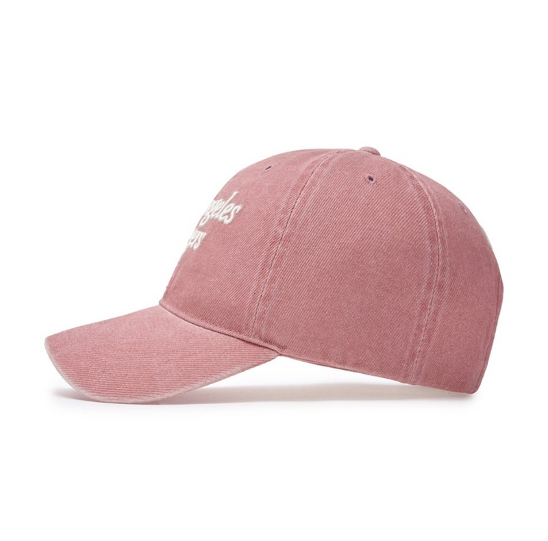 Varsity Lettering Washed Unstructured Ball Cap LA Dodgers Pink