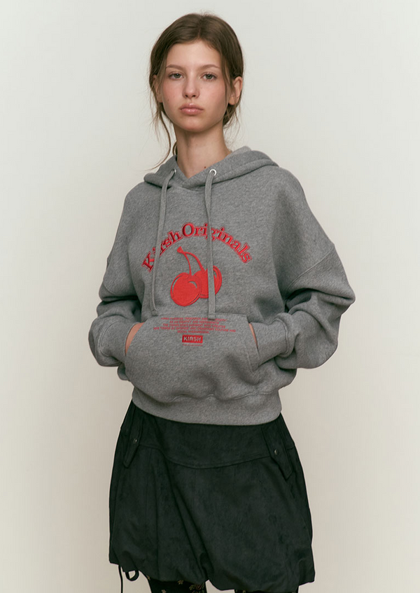 Cherry Arch Logo Crop Hoodie