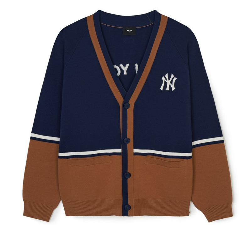 Varsity Colorblock Button Cardigan Yankees NY