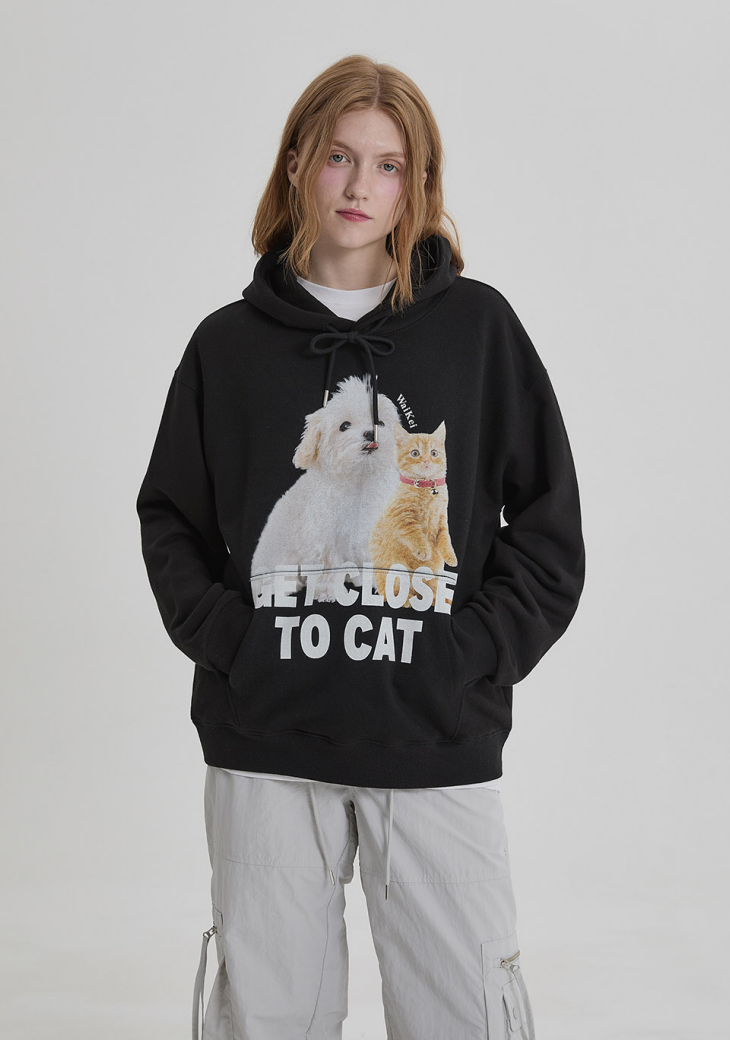 Maltese and Cheesecat Hoodie Black