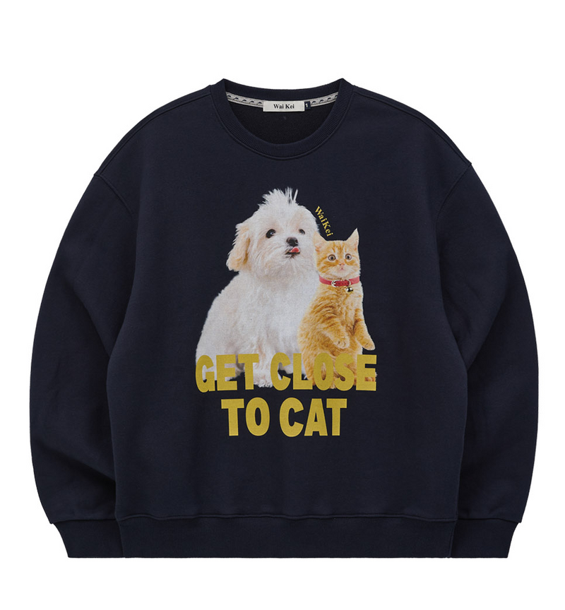 Maltese and Cheesecat Sweatshirt Navy