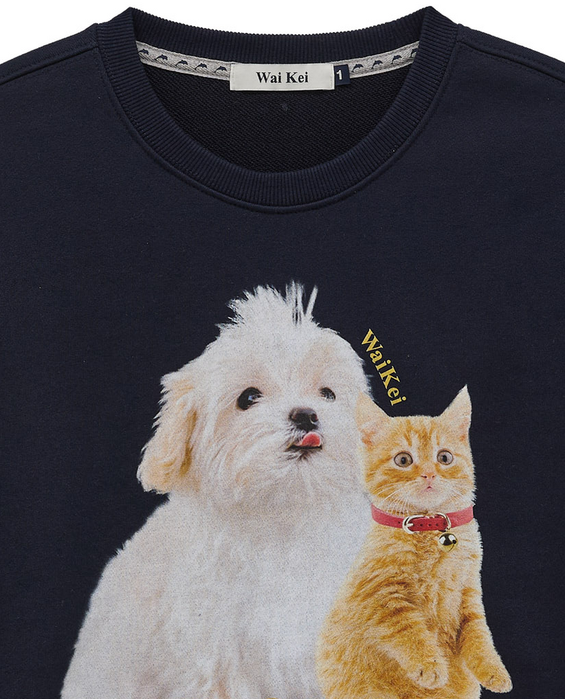 Maltese and Cheesecat Sweatshirt Navy