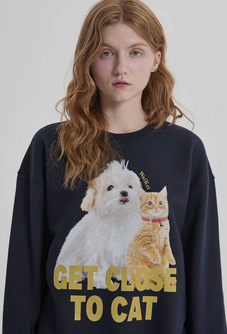 Maltese and Cheesecat Sweatshirt Navy