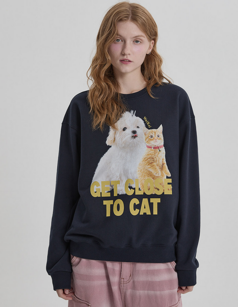 Maltese and Cheesecat Sweatshirt Navy