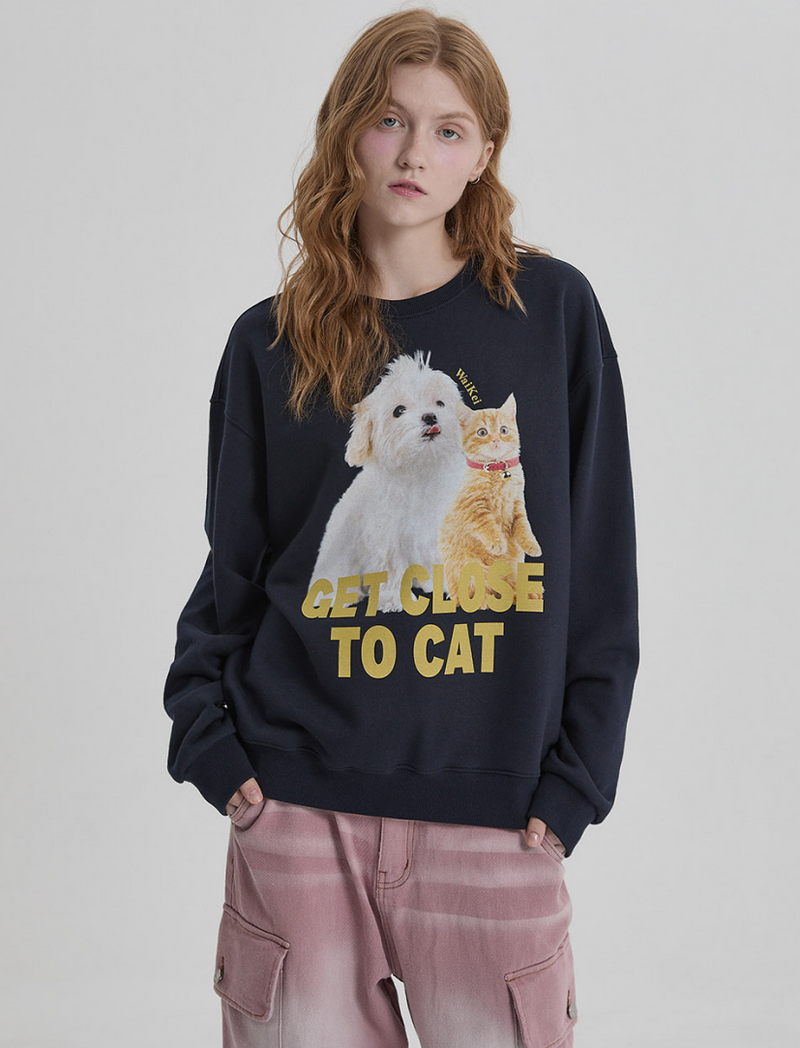 Maltese and Cheesecat Sweatshirt Navy