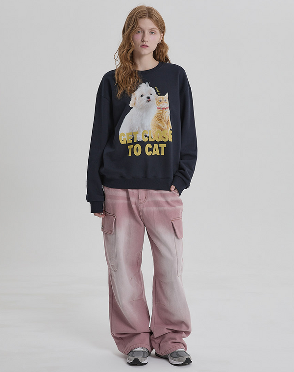 Maltese and Cheesecat Sweatshirt Navy