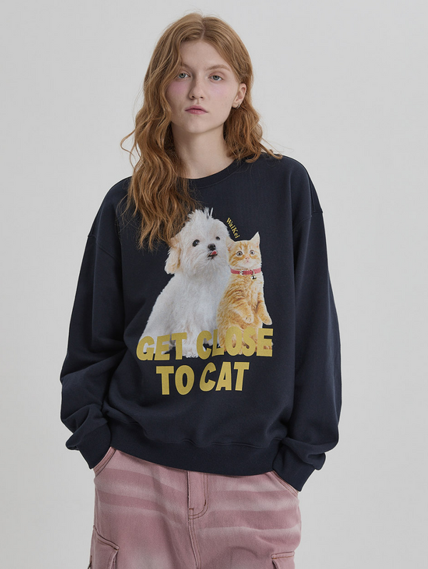 Maltese and Cheesecat Sweatshirt Navy