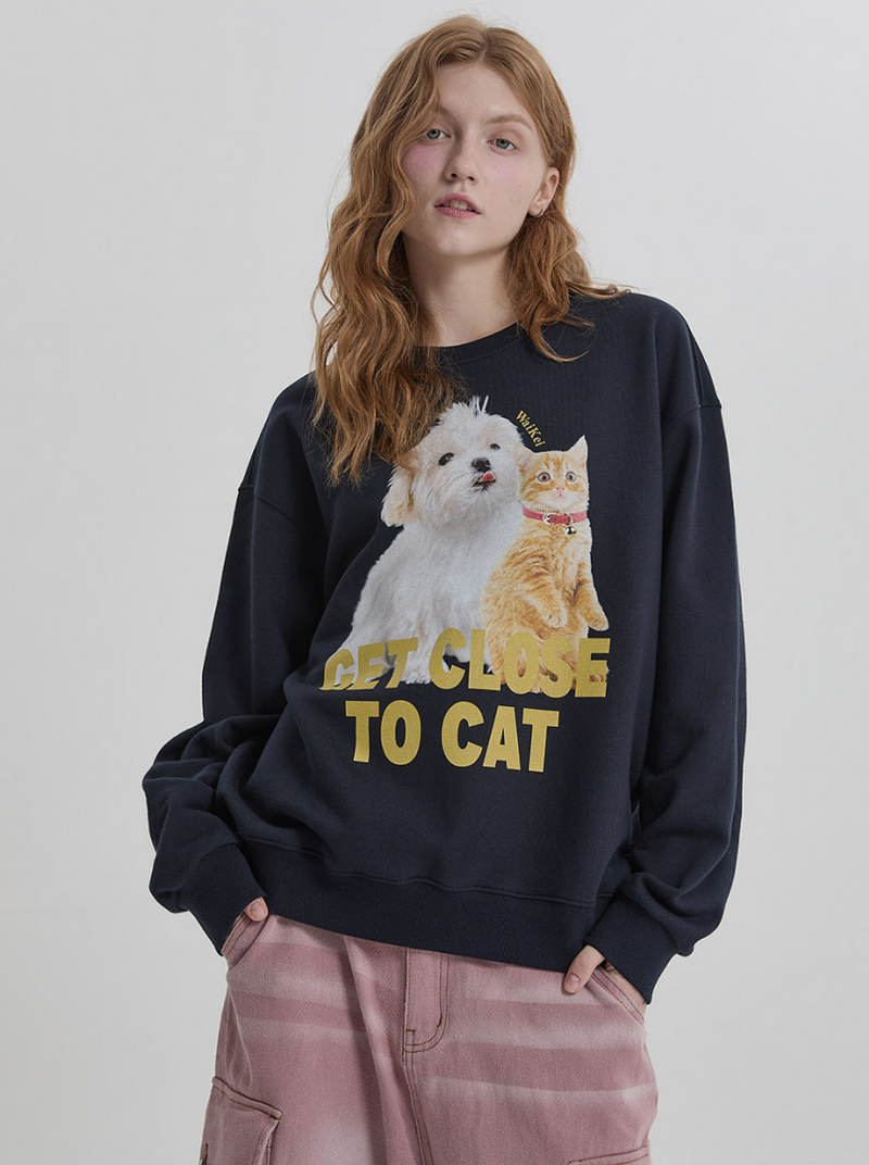 Maltese and Cheesecat Sweatshirt Navy