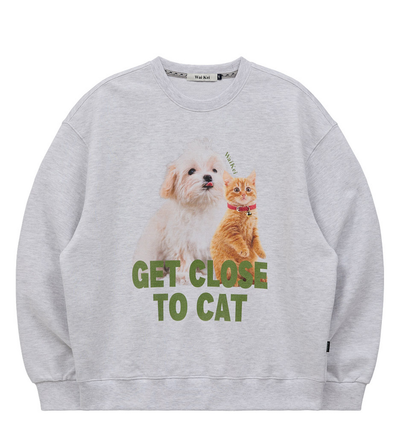 Maltese and Cheesecat Sweatshirt Melange White