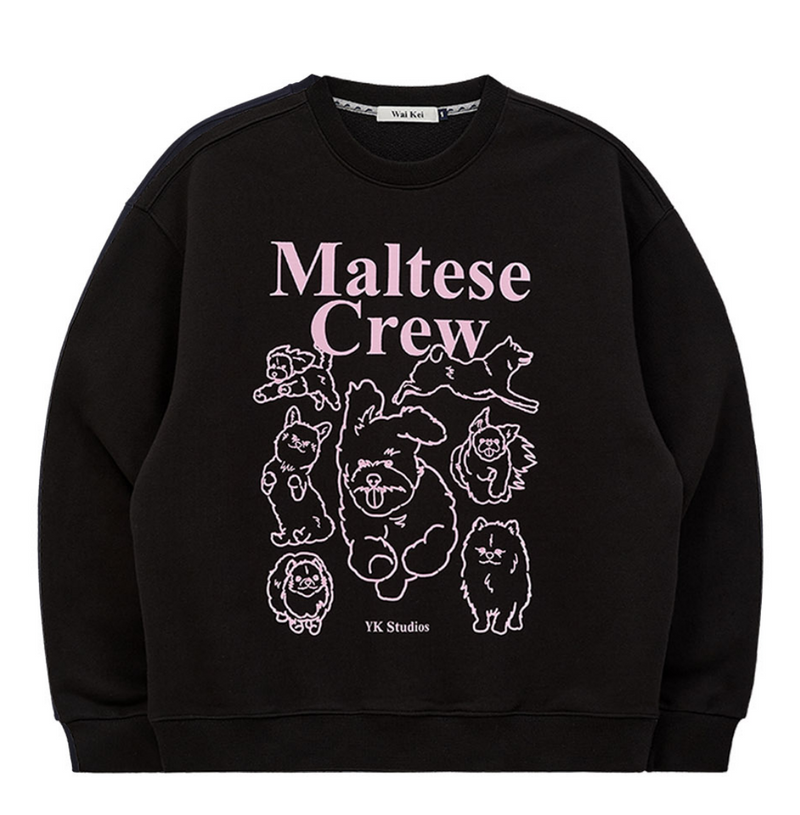 Maltese Crew Line Graphic Sweatshirt Black