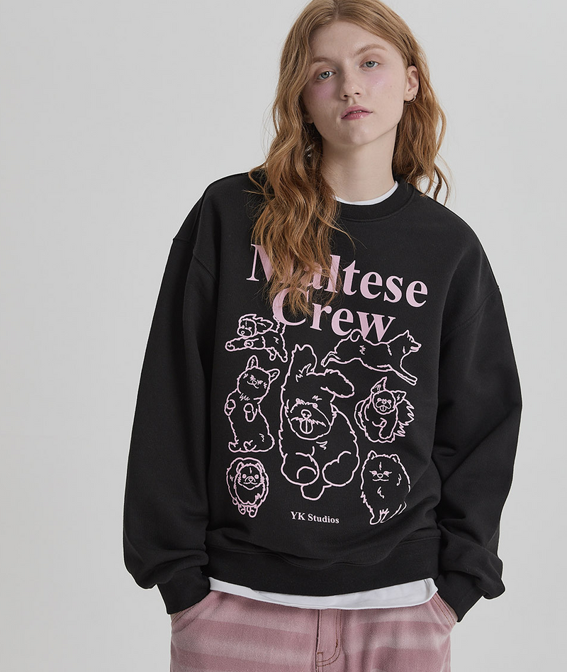 Maltese Crew Line Graphic Sweatshirt Black