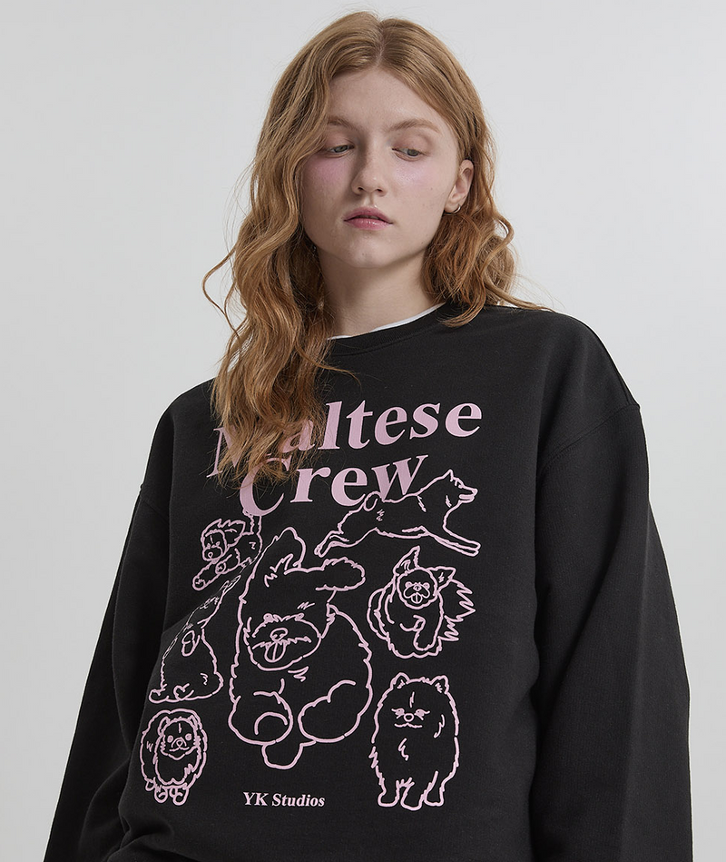 Maltese Crew Line Graphic Sweatshirt Black