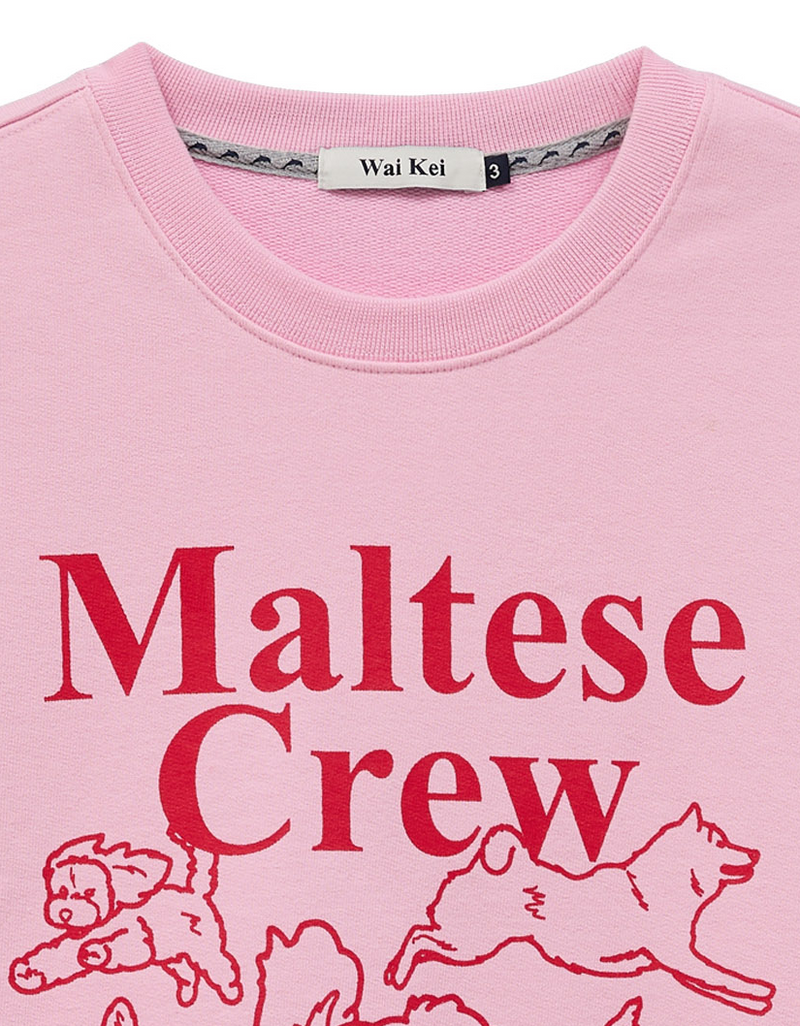 Maltese Crew Line Graphic Sweatshirt Pink