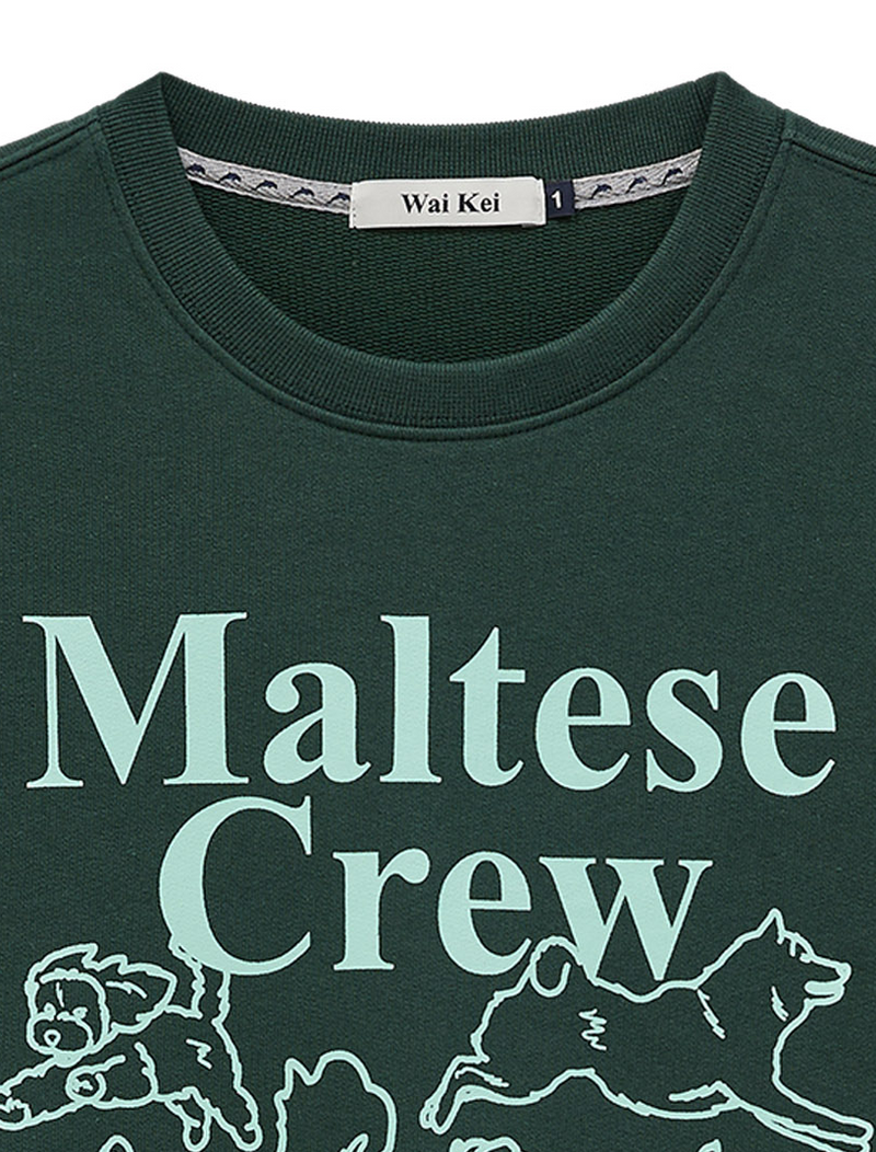 Maltese Crew Line Graphic Sweatshirt Green