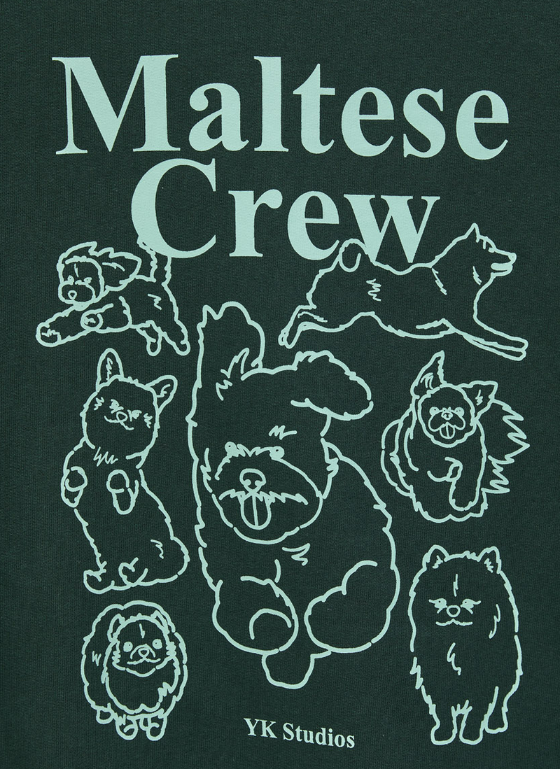 Maltese Crew Line Graphic Sweatshirt Green