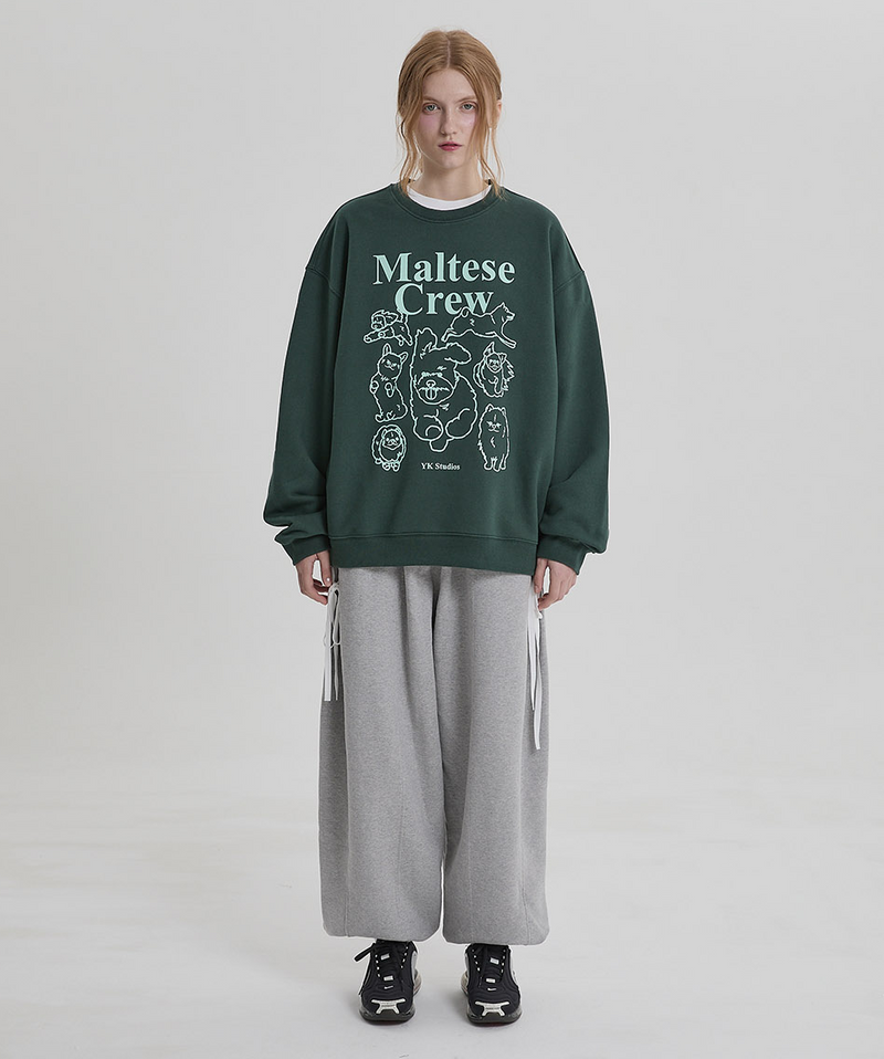 Maltese Crew Line Graphic Sweatshirt Green