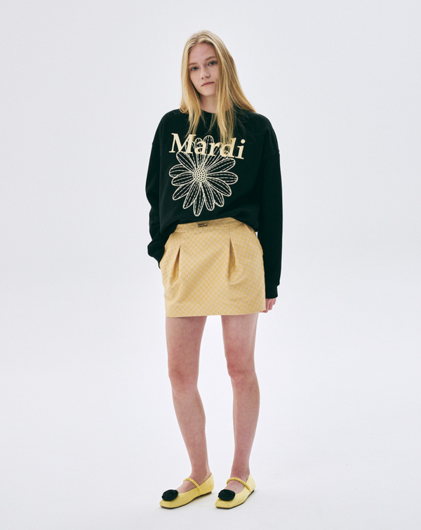 Sweatshirt Flowermardi Needlework Black Lemon