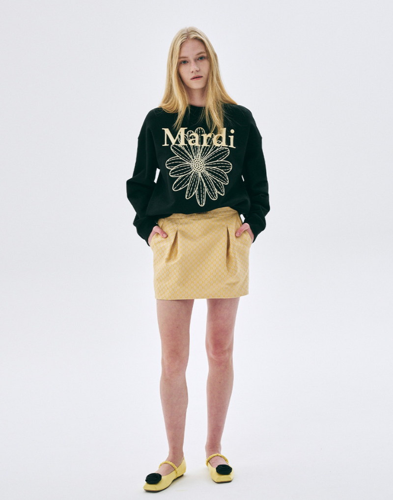 Sweatshirt Flowermardi Needlework Black Lemon