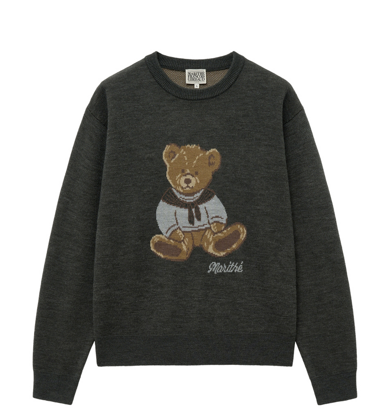 Doodle Bear Sweater Charcoal