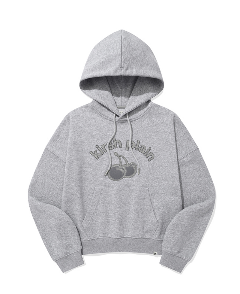 Kirsh Plain Cherry Arch Logo Crop Hoodie