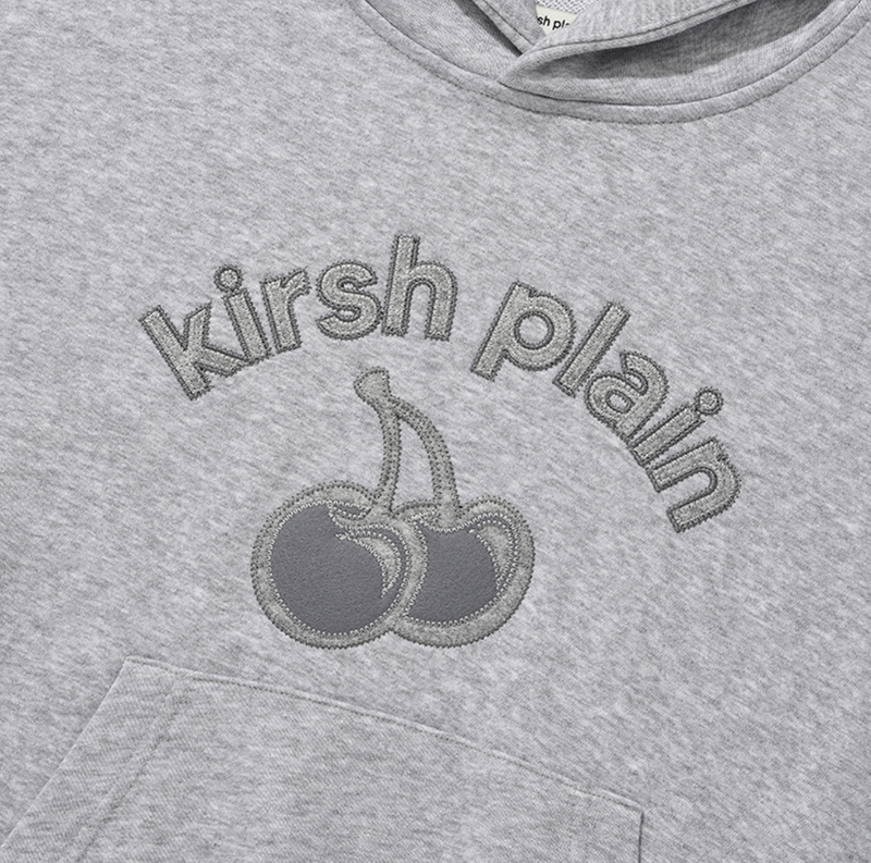 Kirsh Plain Cherry Arch Logo Crop Hoodie