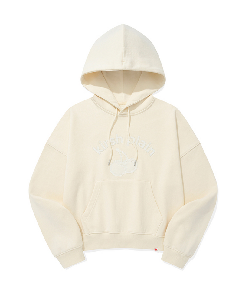 Kirsh Plain Cherry Arch Logo Crop Hoodie