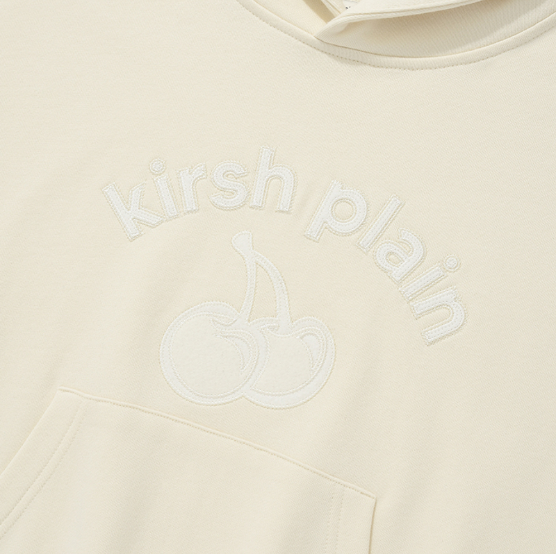 Kirsh Plain Cherry Arch Logo Crop Hoodie