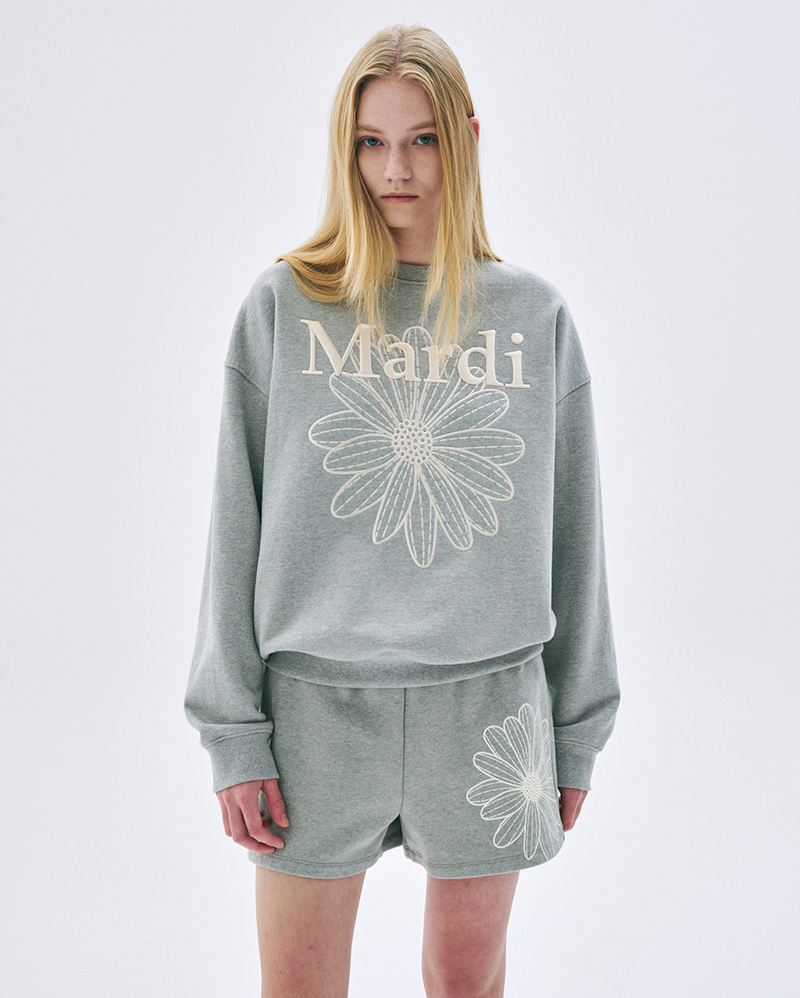 Sweatshirt Flowermardi Needlework Grey Cream