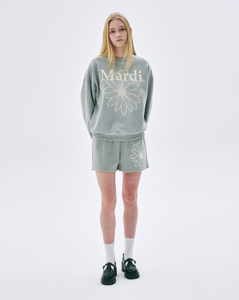 Sweatshirt Flowermardi Needlework Grey Cream