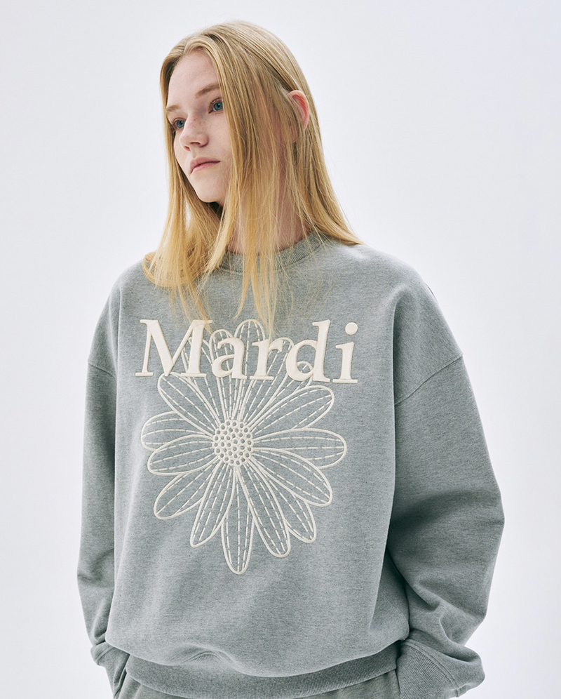 Sweatshirt Flowermardi Needlework Grey Cream