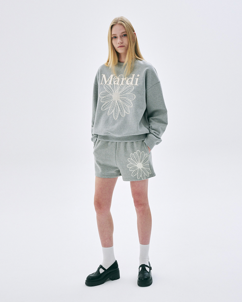 Sweatshirt Flowermardi Needlework Grey Cream