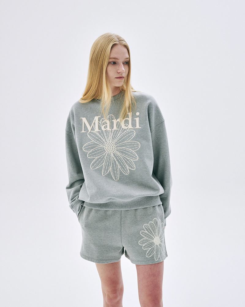 Sweatshirt Flowermardi Needlework Grey Cream