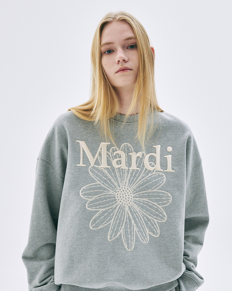 Sweatshirt Flowermardi Needlework Grey Cream