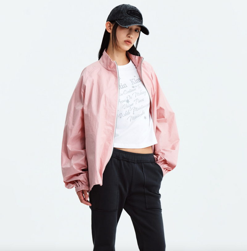 Matin Kim Logo Coating Jumper in Pink