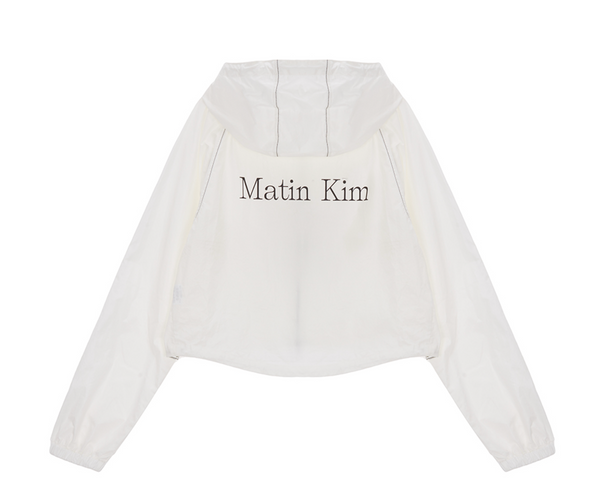 Matin Crop Hoody Coating Jumper in Ivory