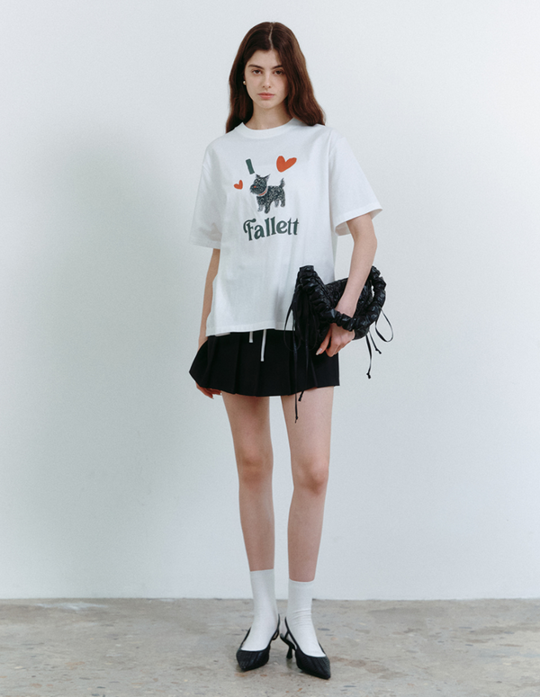 Puppy Drawing Orbit Short Sleeves T-shirt White