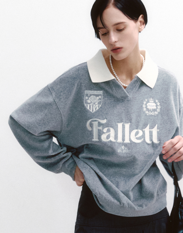 Velour Collar Sweatshirt