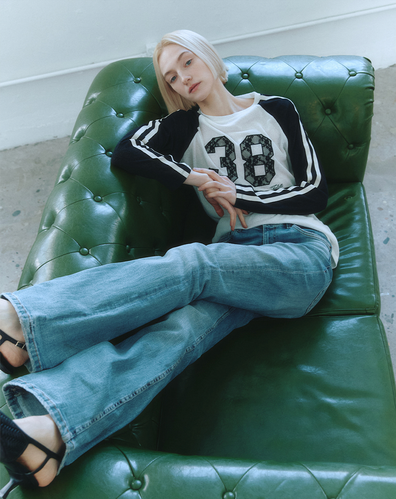 Contrast Raglan Long Sleeve Top White