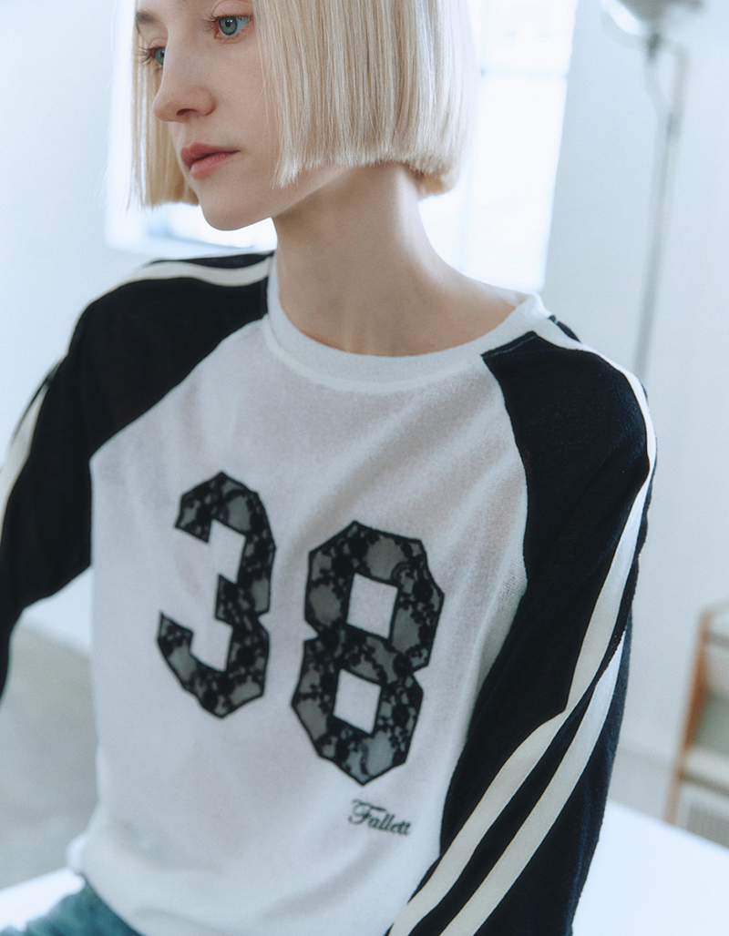 Contrast Raglan Long Sleeve Top White