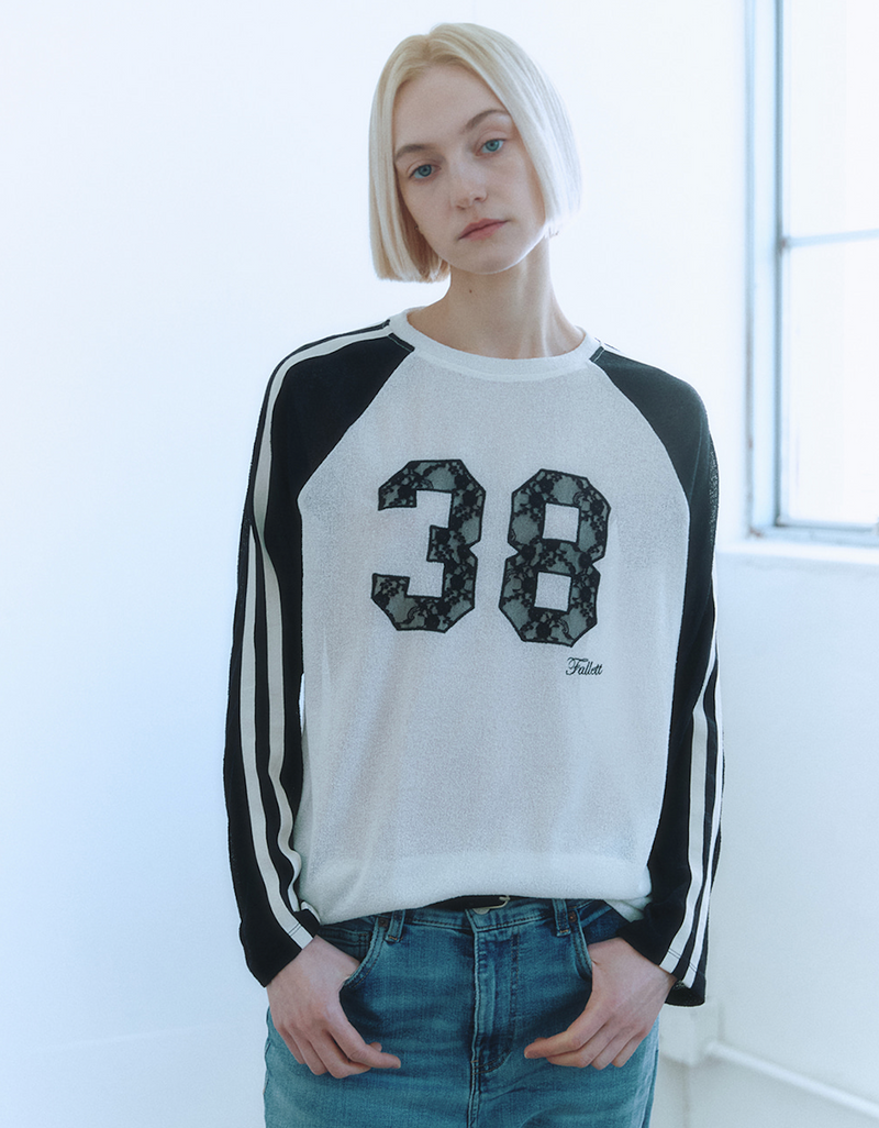 Contrast Raglan Long Sleeve Top White